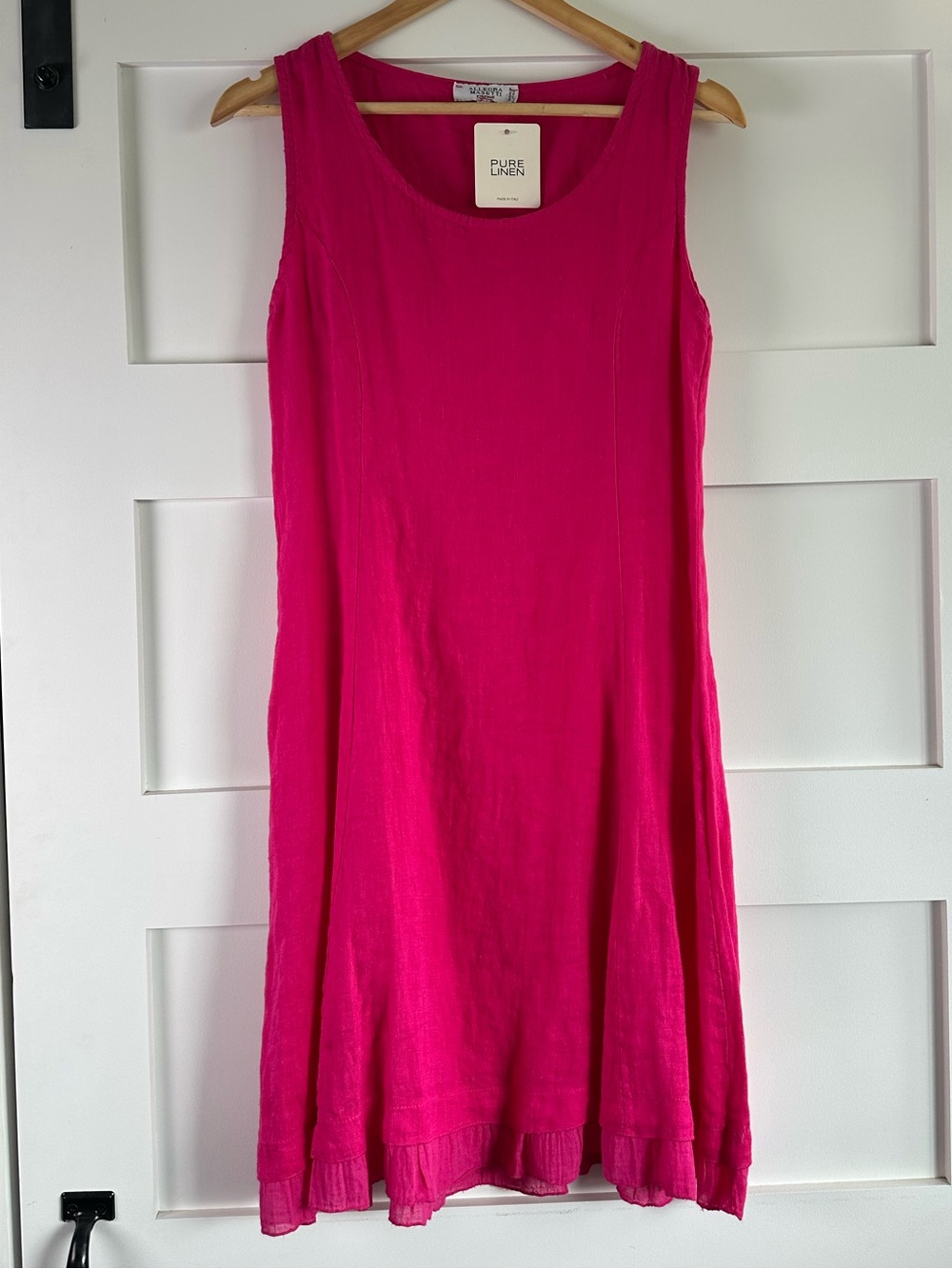NEW Linen Fuchsia Midi Dress